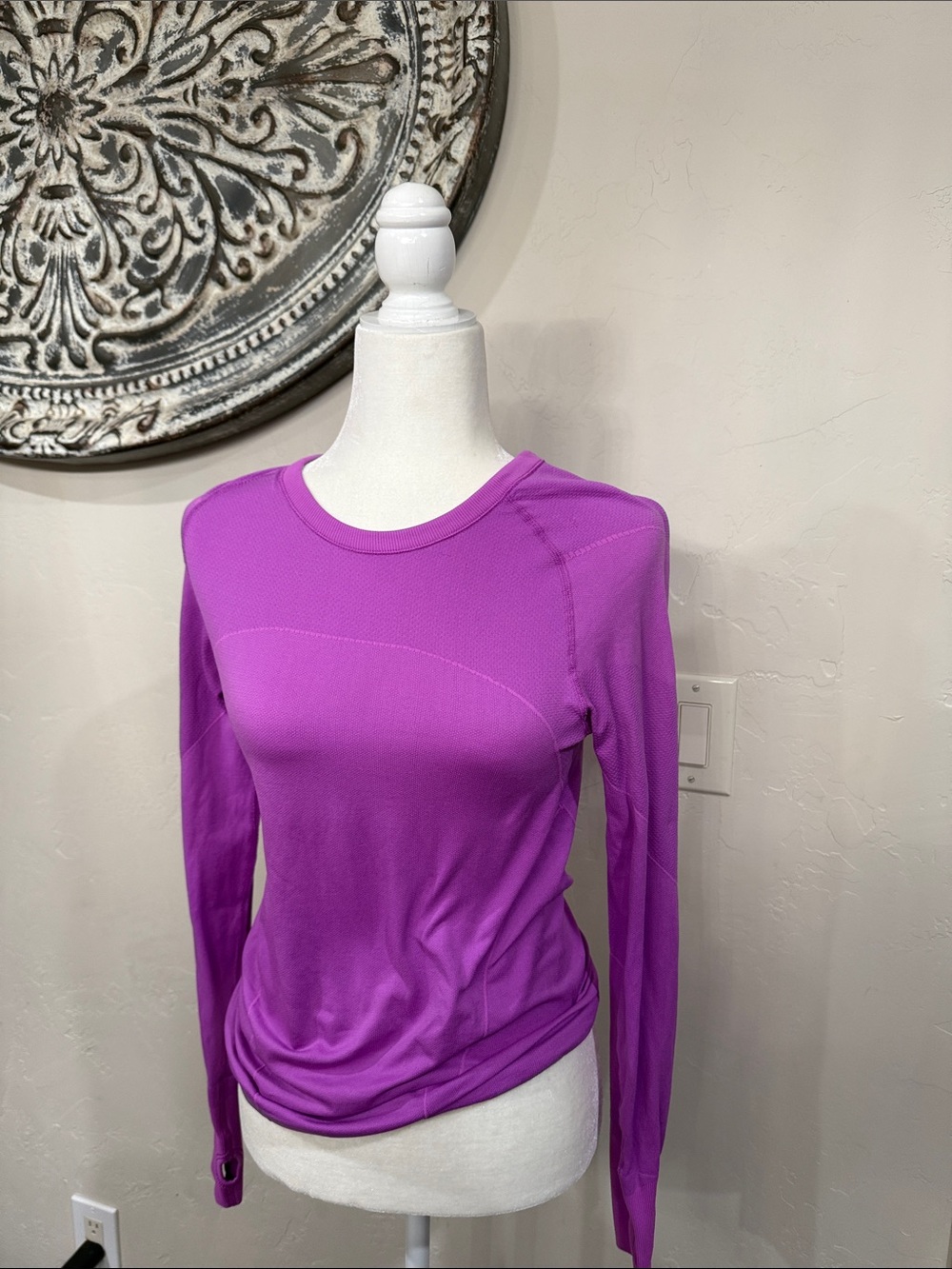 Long-Sleeve Active Tee in Bright Purple